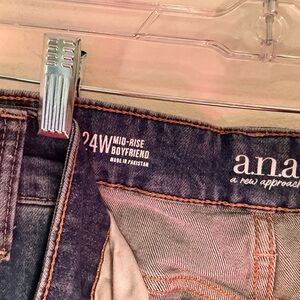 a.n.a Women's Boyfriend Jeans - Dark Blue